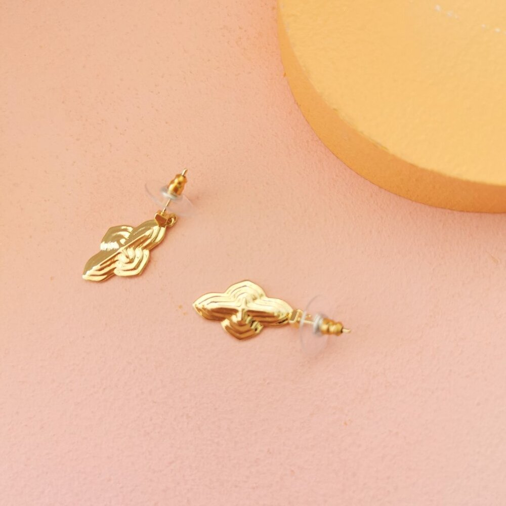 Kendra Scott - Abbie Gold Metal Drop Earrings - NEW - Picture 3 of 4